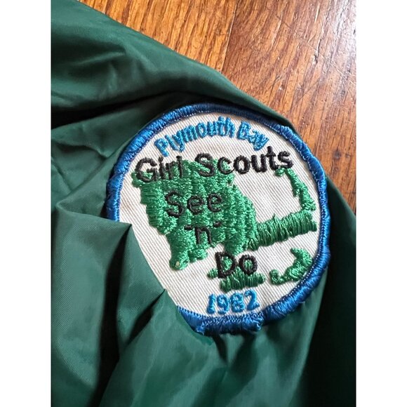 Vintage Plymouth Bay Girl Scouts Lightweight Jacket With Patch F3 - Picture 3 of 4